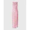 Missoni Long Cover-up Dress In Slub Zigzag Viscose Blend In White &  Pink