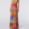 MISSONI LONG COVER UP DRESS IN ZIG ZAG PRINT TULLE