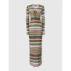 Missoni Long Cover-up In Lamé Viscose With Pixel-effect Zigzag Pattern In Multi