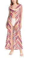 MISSONI LONG COVER UP MULTIcolour RED STRIPES