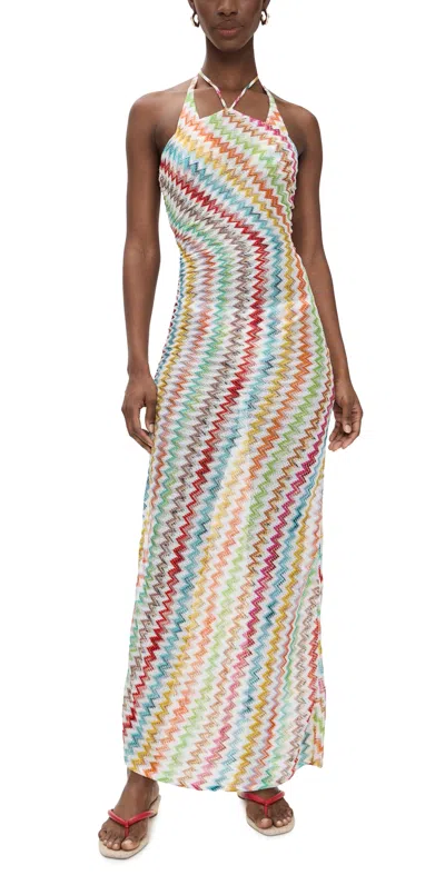 Missoni Long Cover Up Multicolor W/white Base