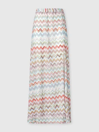 MISSONI LANGER COVER-UP-ROCK MIT 3D-ZICK-ZACK-LAMÉ UND SCHLITZ