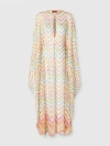 Missoni Long Covered Up In Printed Tulle With Batwing Sleeves In Multicoloured