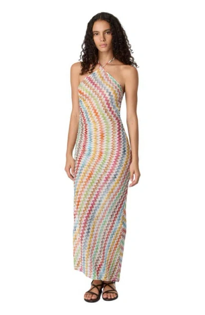 Missoni Long Cover-up In Lamé Viscose With Micro Zigzag Pattern In Multi