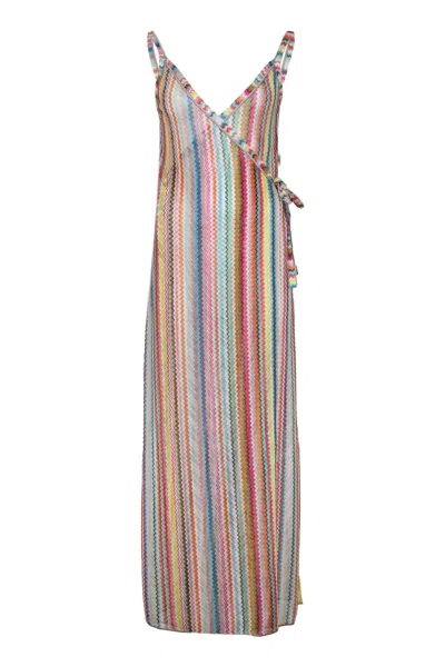 Missoni Long Cover-up In Viscose With Zigzag Pattern Multicolor