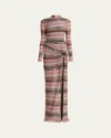 Missoni Long Cutout Metallic Chevron O-ring Dress In S415l-multicolor Spa