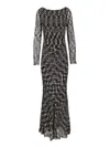 Missoni Long Double Layer Boat Neck Dress Dresses Multicolor In Black