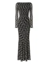 Missoni Long Double Layer Boat Neck Dress Dresses Multicolor In Black