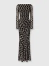 Missoni Long Double Layer Boat Neck Dress Dresses Multicolor In Black