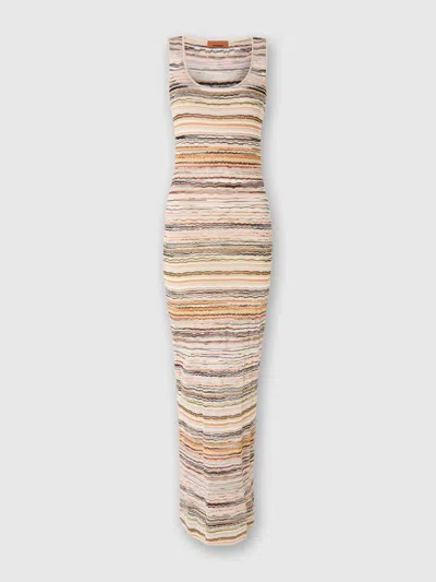 Missoni Langes Kleid Aus Lamé-viskose Mit Wellenmotiv In Multicoloured