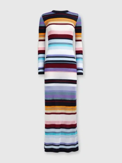 MISSONI MISSONI LONG DRESS IN STRIPED STOCKINETTE STITCH