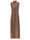 MISSONI LONG DRESS IN VERTICAL STRIPED KNIT WITH SEQUINS