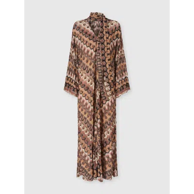 Missoni Long Sleeved Dress In Brown