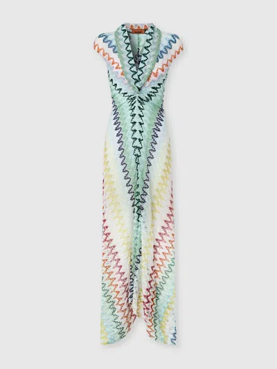 Missoni Geometric-patterned Maxi Dress In Neutral