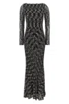 Missoni Long Double Layer Boat Neck Dress Dresses Multicolor In Black