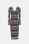 Missoni Zigzag Long Sleeve Midi Sweater Dress In Multi