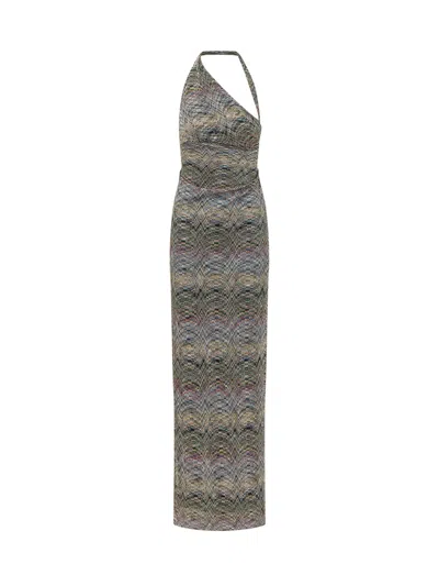 Missoni Long Dress In Multic Green/bluspace