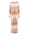 Missoni Multicolor Long Dress With Decorative Sequins And Zig Zag Motif In Viscose Blend Woman In Multicolor