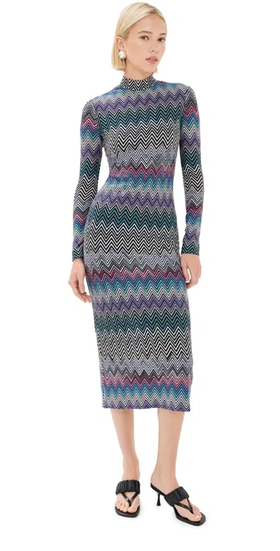 Missoni Optical Print Jacquard Dress In Multi