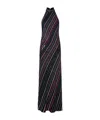 Missoni Long Dress With Halter Neck And Herringbone Stripe Knit In Black