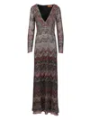 Missoni Midi Dress With Zigzag Pattern In Brown