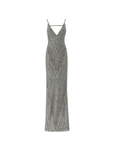 Missoni Long Dress With Open Back And Sequins In Gray