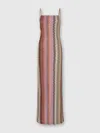 Missoni Long Dress With Open Back In Brown