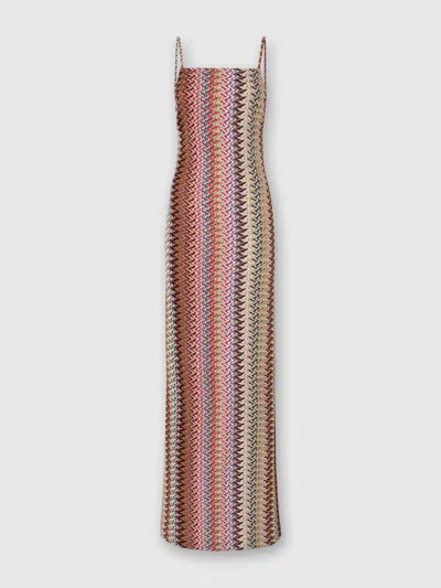 Missoni Long Dress With Open Back In Brown