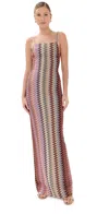Missoni Long Dress With Open Back Multicolor