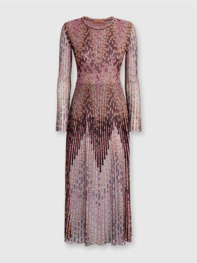 Missoni Long Dress With Partial Zigzag Pattern In Multicoloured 2