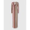 Missoni Long Dress With V-neck And Zigzag Pattern In Multi