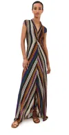 Missoni Stripe Twist Front Raschel Mesh Maxi Dress In Multi