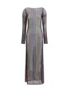 Missoni Handcrafted Knit Midi Dress With Long Sleeves In Gray