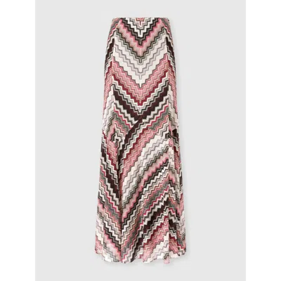 Missoni Langer Ausgestellter Rock Mit Lamé-zick-zack-muster In Multicoloured