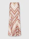 Missoni Langer Ausgestellter Rock Mit Lamé-zick-zack-muster In Multicoloured
