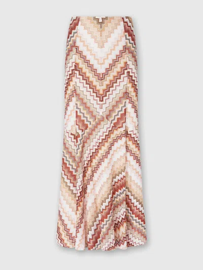 MISSONI LANGER AUSGESTELLTER ROCK MIT LAMÉ-ZICK-ZACK-MUSTER