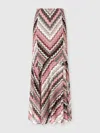 Missoni Langer Ausgestellter Rock Mit Lamé-zick-zack-muster In Multicoloured