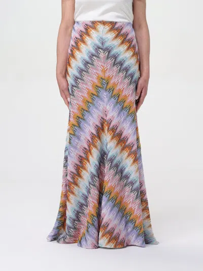 Missoni Long Flared Zigzag Skirt In Multi