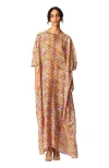 Missoni Long Kaftan In Printed Cotton And Silk Blend