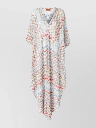 MISSONI LONG KAFTAN WITH 3D ZIG-ZAG LAMÉ