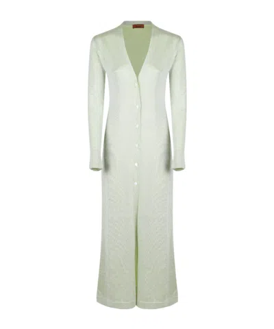 Missoni Long Knitted Cardigan In White