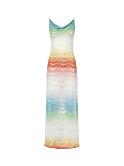 Missoni Long Lamé Viscose Beach Dress In Multi