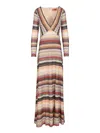 Missoni Long Maxi Dress V Neck Dresses Multicolor In Multi