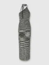 Missoni Slub-knit Maxi Dress In Green,black
