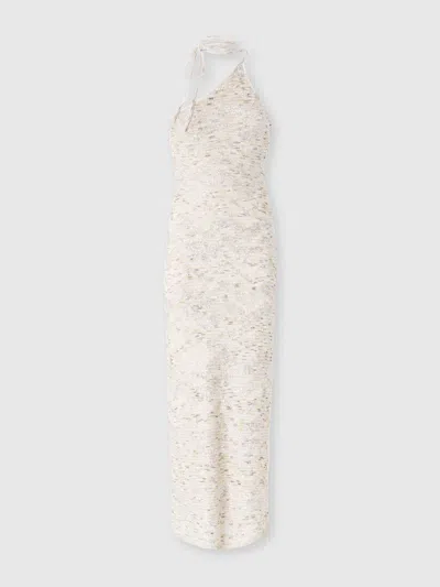 MISSONI LANGES ONE-SHOULDER-KLEID AUS SLUB-STRICK MIT PAILLETTEN