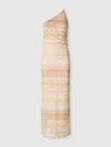 Missoni One-shoulder Sequin-embellished Striped Metallic Crochet-knit Maxi Dress In Multi