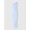 Shop Missoni Long One-shoulder Ribbed Dress With Sequins And Slit In Light Blue