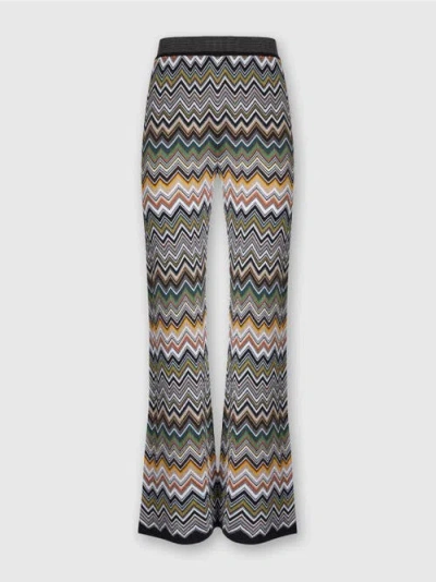MISSONI MISSONI LONG PANTS WITH CHEVRON PATTERN