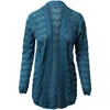 Shop Missoni Long Patterned Cardigan In Blue Virgin Wool