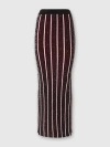 Missoni Long Ribbed Ribbed Skirt With Sequins In Red  & Black